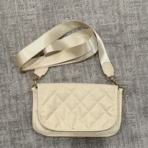 HAUTE SHORE Cream Quilted Crossbody Bag